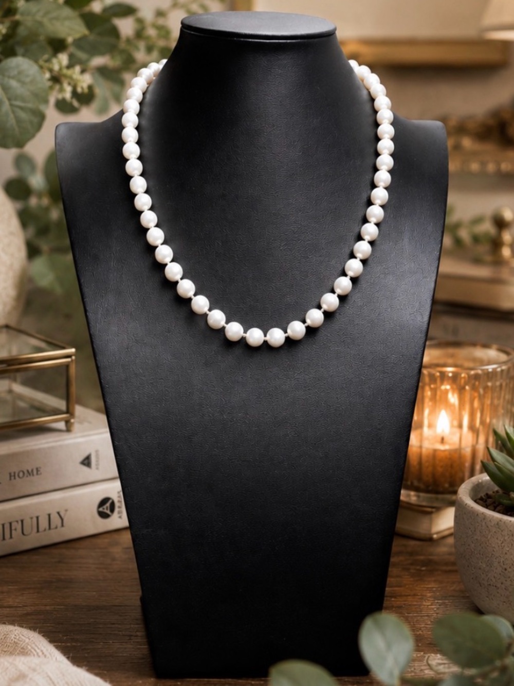 14K GOLD Vintage Hand-Knotted Freshwater Cultured Pearl Necklace